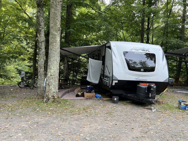 rv site at Stony Fork Creek Campground in PA rv site at Stony Fork Creek Campground in PA