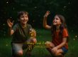 kids catching fireflies