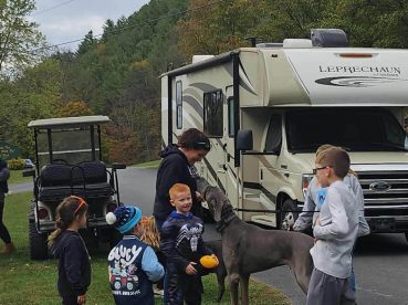Welcoming committee at Stony Fork Creek Campground in Wellsboro PA