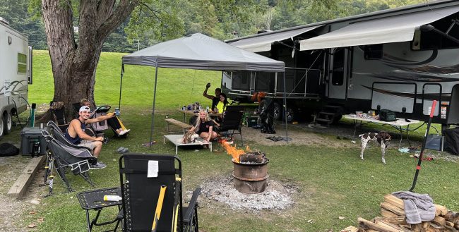 Family Camping at Stony Fork Creek Campground Family enjoying outdoor activities at Stony Fork Creek Campground